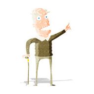 cartoon old man with walking stick N2