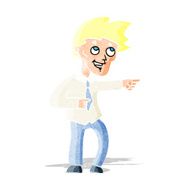 cartoon funny office man pointing