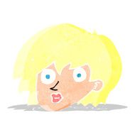 cartoon surprised female face N3