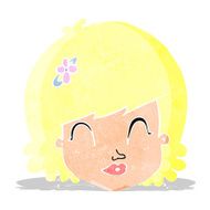 cartoon happy female face N6