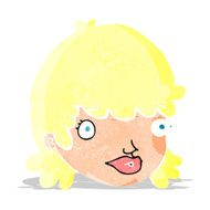cartoon female face with surprised expression N2