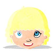 cartoon happy female face N7