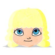 cartoon happy female face N8