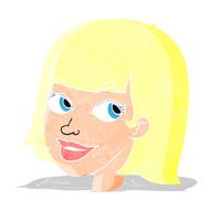 cartoon happy female face N9