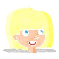 cartoon happy female face N10