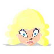 cartoon happy female face N11