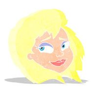 cartoon happy female face N12