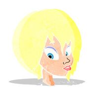 cartoon pretty female face pouting N2