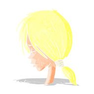 cartoon girl looking thoughtful N2