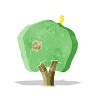 cartoon tree with birdhouse