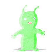 cartoon happy little alien