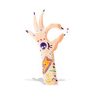 cartoon tattoo arm N2