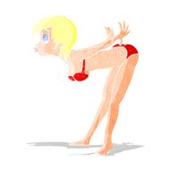 cartoon pin up girl in bikini