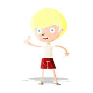 cartoon boy giving thumbs up symbol N5
