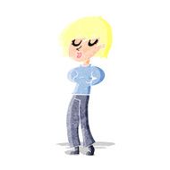 cartoon woman whistling