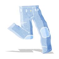 cartoon patched old jeans N2