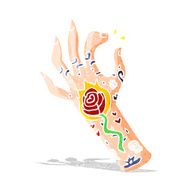 cartoon tattoo hand