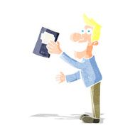 cartoon man with book