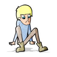 cartoon boy sitting on floor