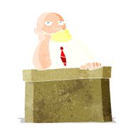 cartoon bored man at desk