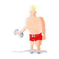 Cartoon Man Lifting Weights N12