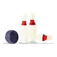 Cartoon Bowling Ball And Skittles N2