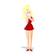 cartoon excited woman N6