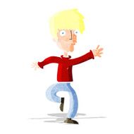 cartoon happy man dancing N2