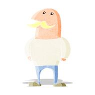 cartoon bald man with mustache N2