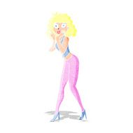 cartoon surprised woman N13