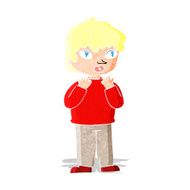 cartoon worried person