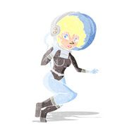 cartoon space woman