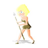 cartoon cave girl