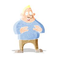 cartoon excited overweight man