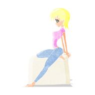 cartoon pin up pose girl