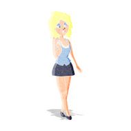 cartoon attractive office woman