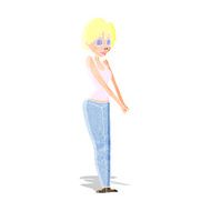 cartoon content woman