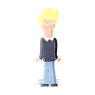 cartoon bored man shrugging shoulders