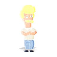 cartoon mustache muscle man