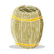 cartoon wooden barrel