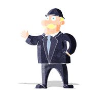 cartoon sensible business man in bowler hat