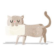 cartoon cat carrying letter