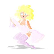 cartoon woman changing