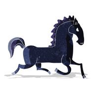 cartoon running black stallion