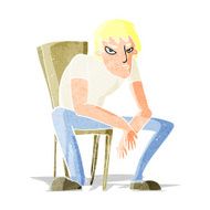 cartoon dejected man