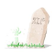 Cartoon Zombie Rising From Grave N6