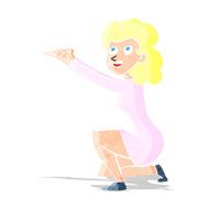 cartoon woman presentation gesture