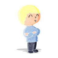 cartoon boy with folded arms