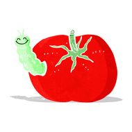 cartoon tomato with bug