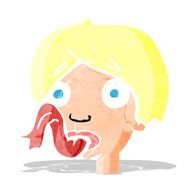 cartoon head sticking out tongue